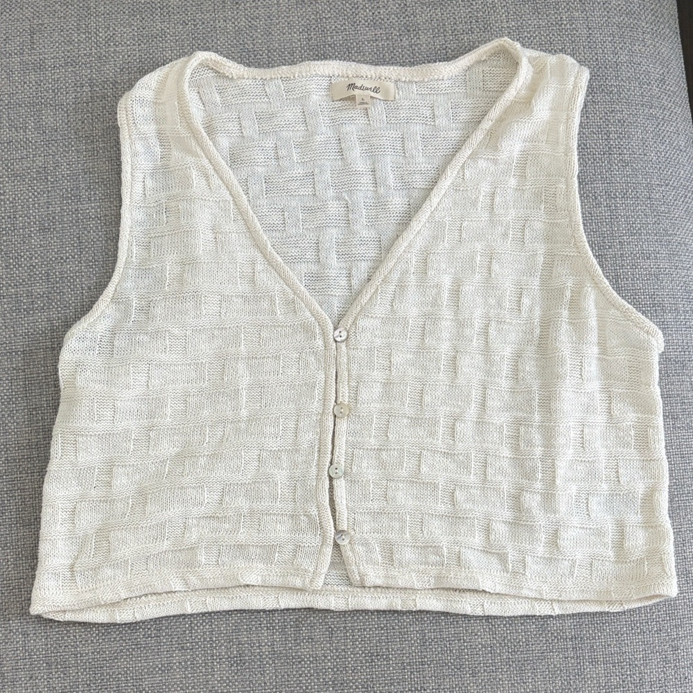 Madewell basket weave crop top - small - NWOT
